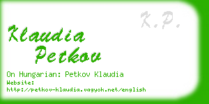 klaudia petkov business card